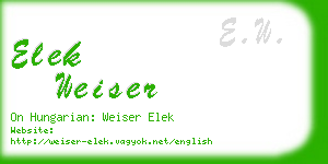 elek weiser business card